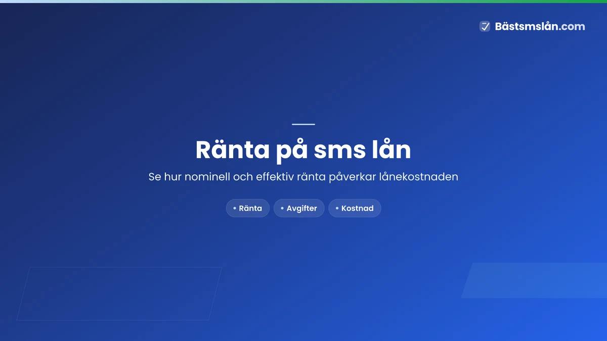 Hur hög ränta har sms lån?