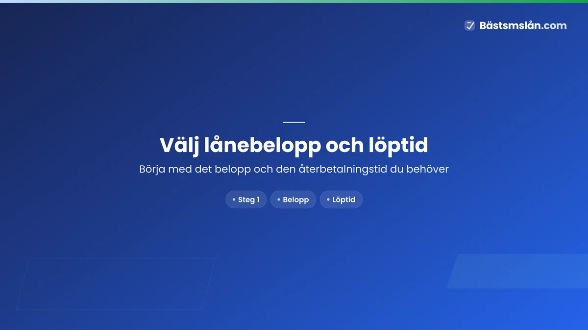 1. Välj lånebelopp och löptid